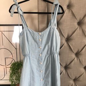 Madewell denim tie shoulder dress